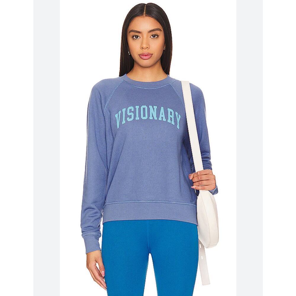 Spiritual Gangster Visionary Forever Crew Pullover Sweatshirt Pacific Blue M NWT